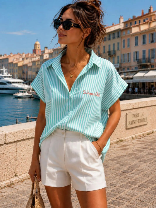 Green Stripe ‘St Tropez Club’ Shirt