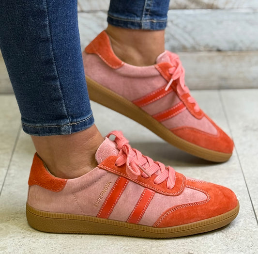 Drilleys- 'Sixty Four' Coral Reef Gum Sole Trainer