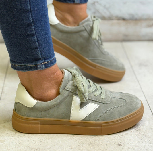 Drilleys- 'Ninety' Calming Green Trainer