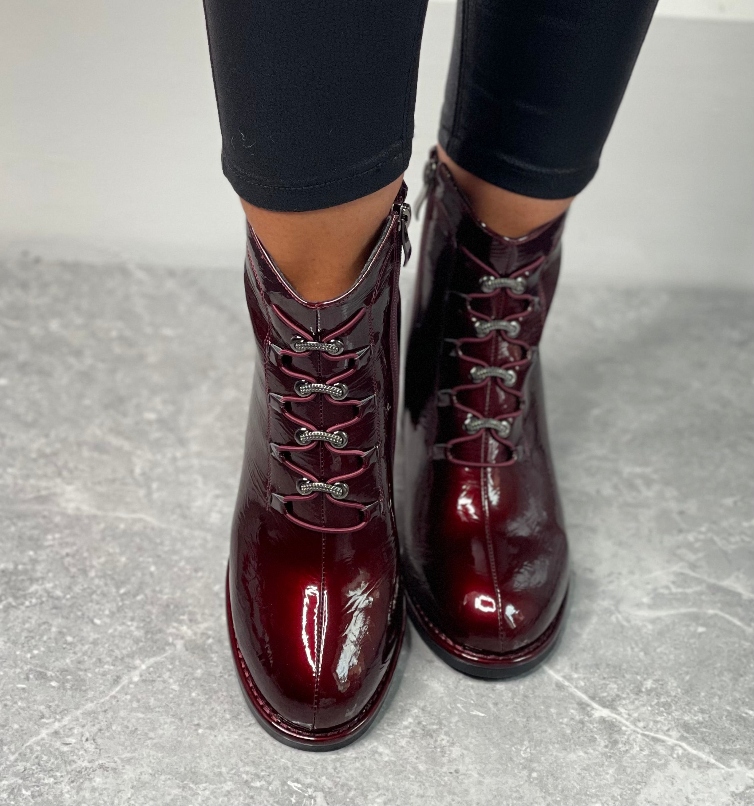 Redz Burgundy Patent Boot