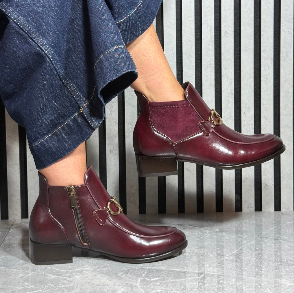 Patrizio Como - 'Huesca' Porto Burgundy Ankle Boot