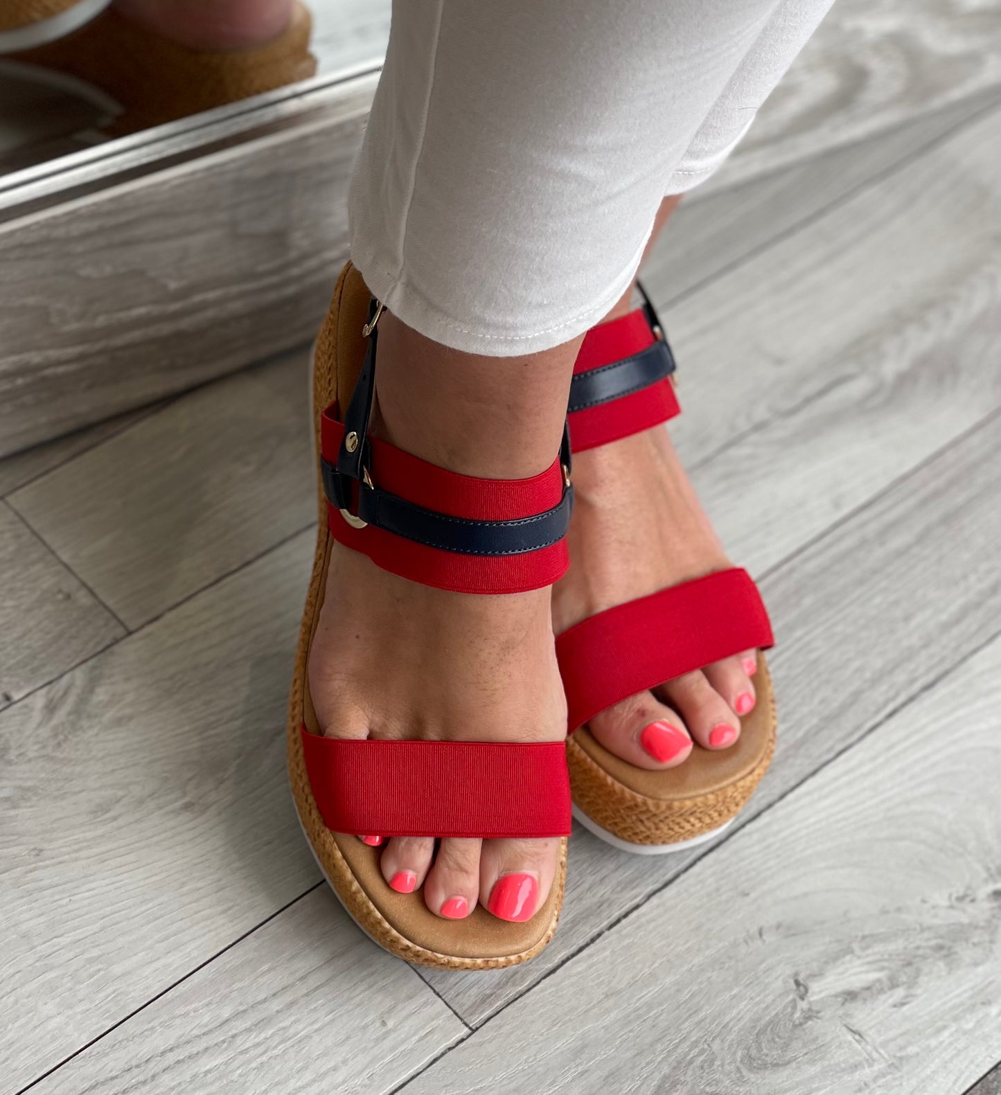 Lotus - 'Liliana' Red Wedge Sandal