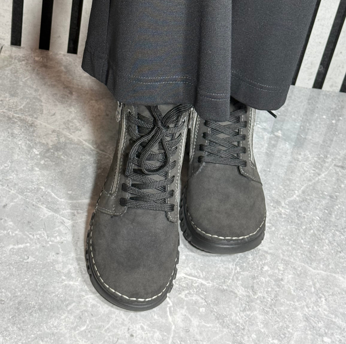 Rieker - Grey Casual Double Zip Boot