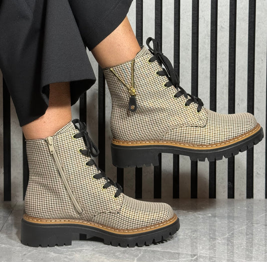 Rieker - Houndstooth Check Lace Boot