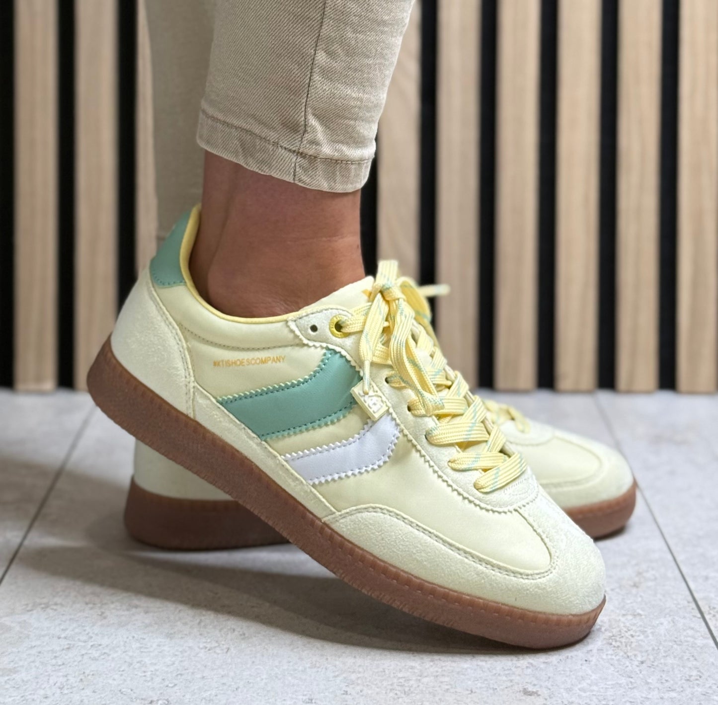 Xti - Lemon/Green Gum Sole Trainer (145052)