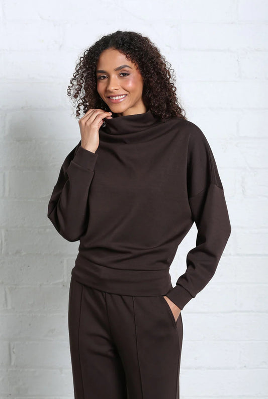 Rant & Rave - Sable Chocolate Brown Cowl Neck