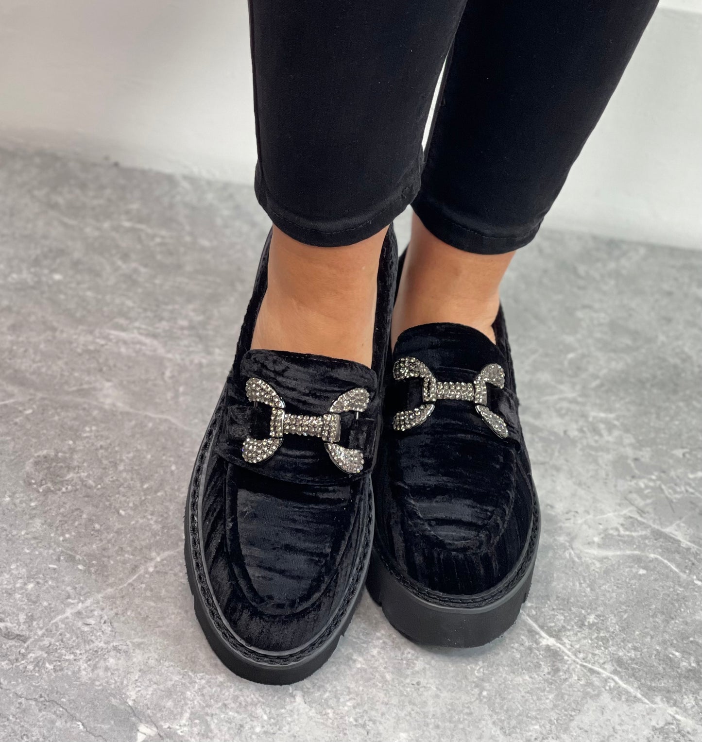 Una Healy - 'Take My Breath' Vinyl Velvet Loafer