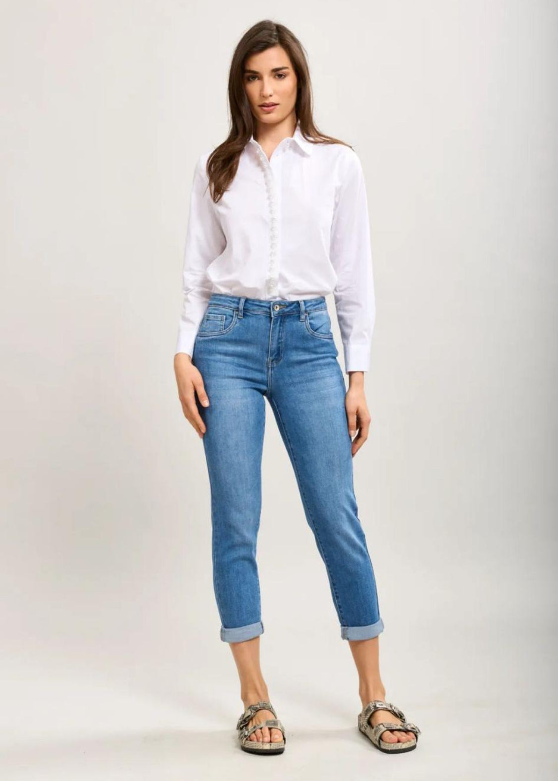 Toxik 3 - Mid Blue Mom Jean