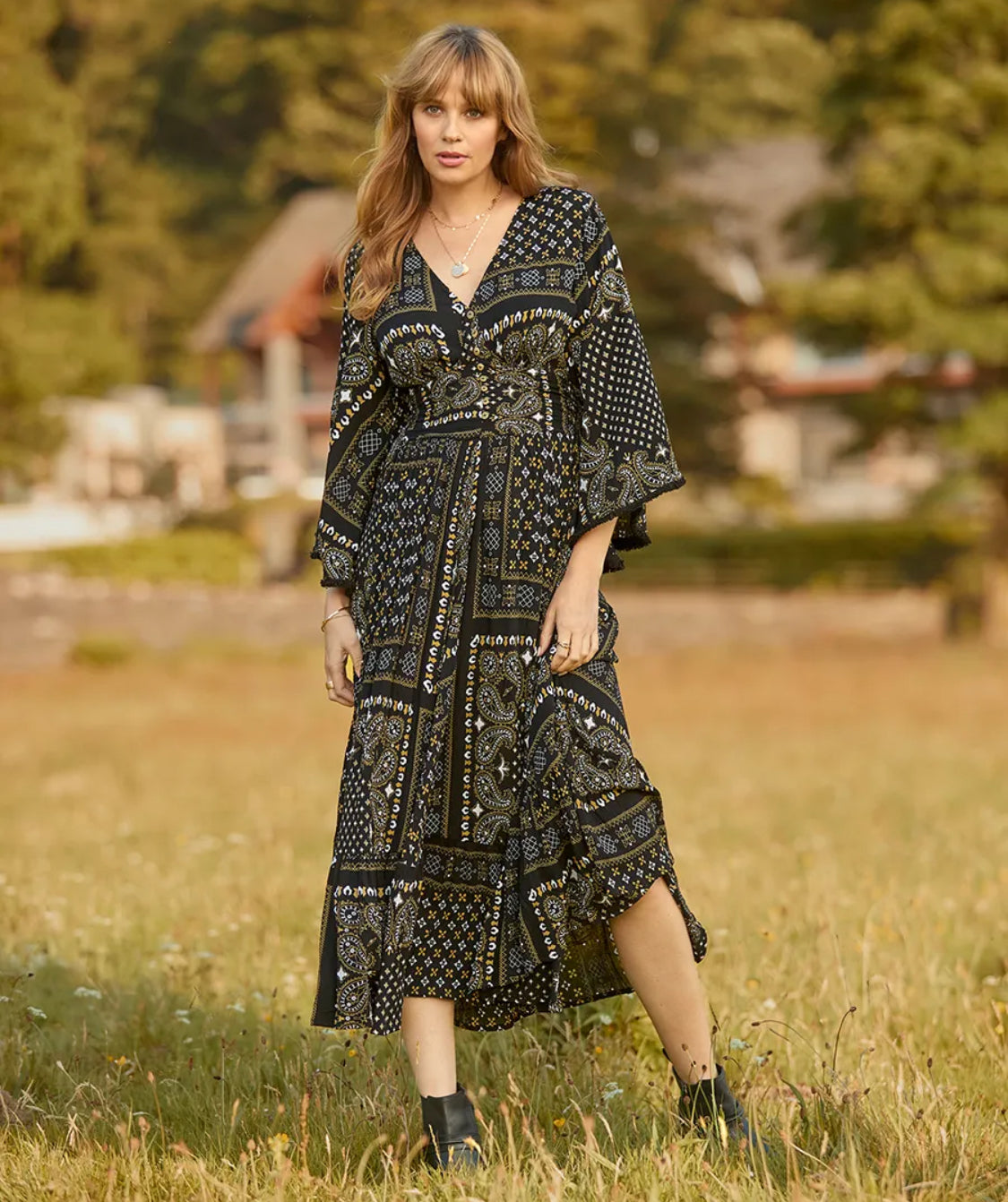 Joe Brown - Seline Scarf Print Crinkle Dress