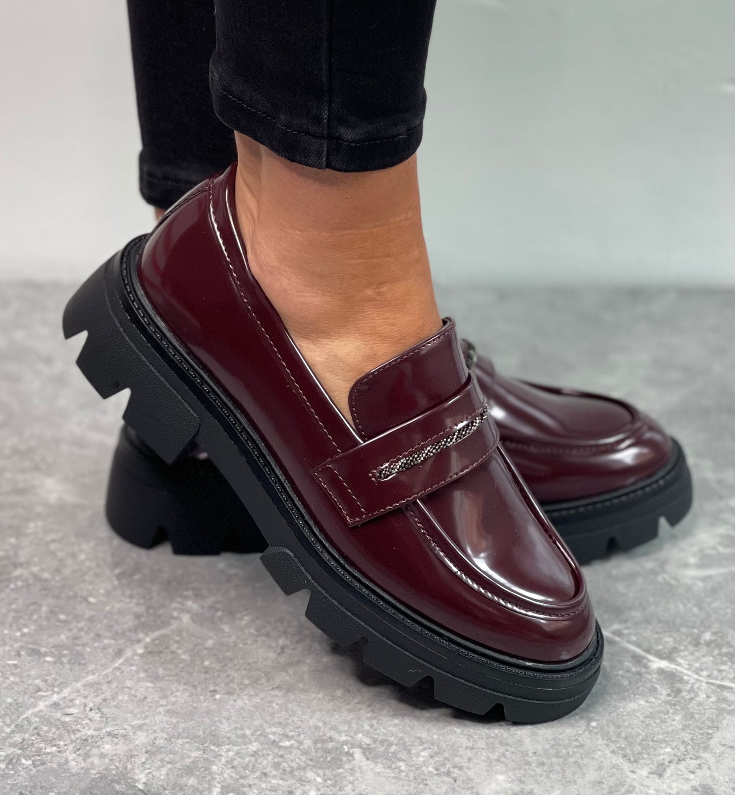 S Oliver - Bordeaux Patent Loafer