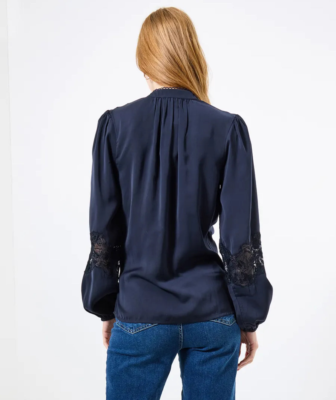 Joe Browns - 'Suzanna’ Navy Satin Blouse.