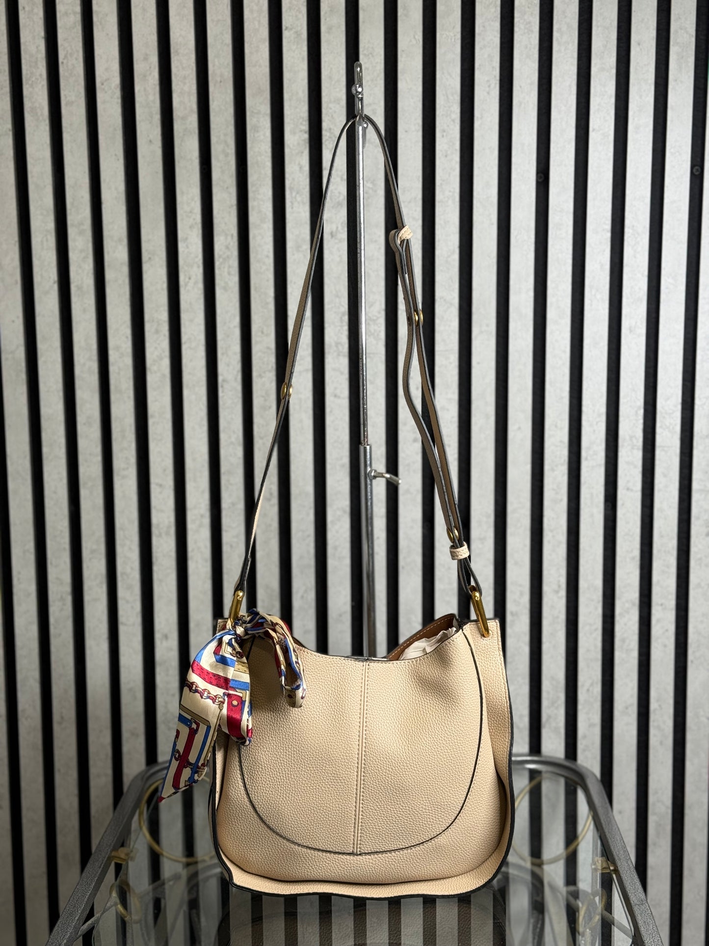 hannah k - 'Talia' Almond Scarf Detail Crossbody Bag