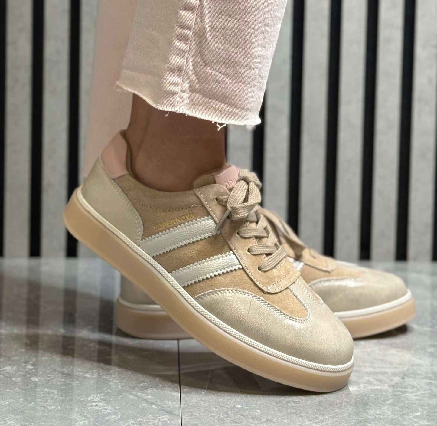 Drilleys- 'Seventy Five’ Topaz Jupitor Leather Trainer