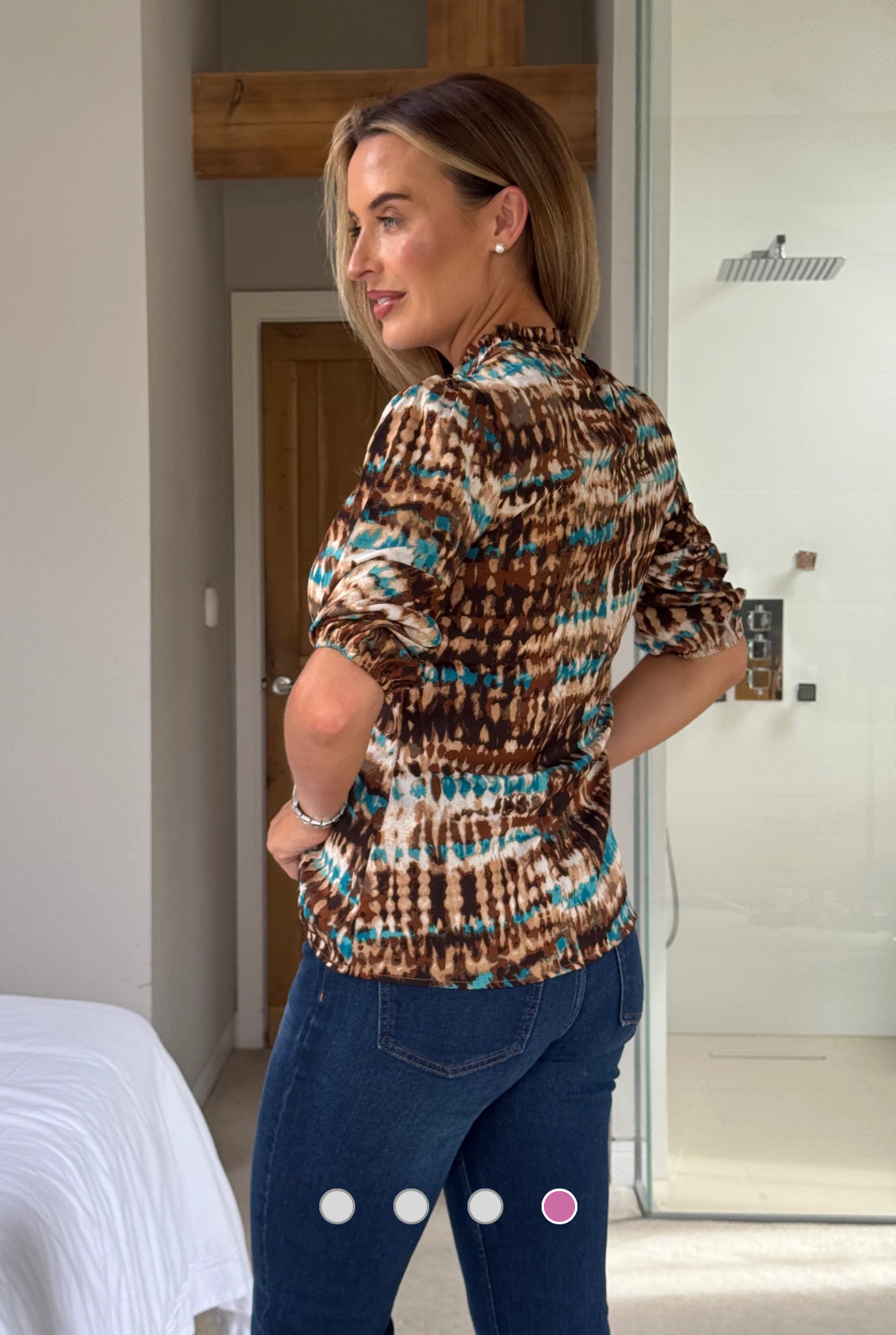 Girl In Mind - ‘Auerlia’ Brown/Turquoise Top