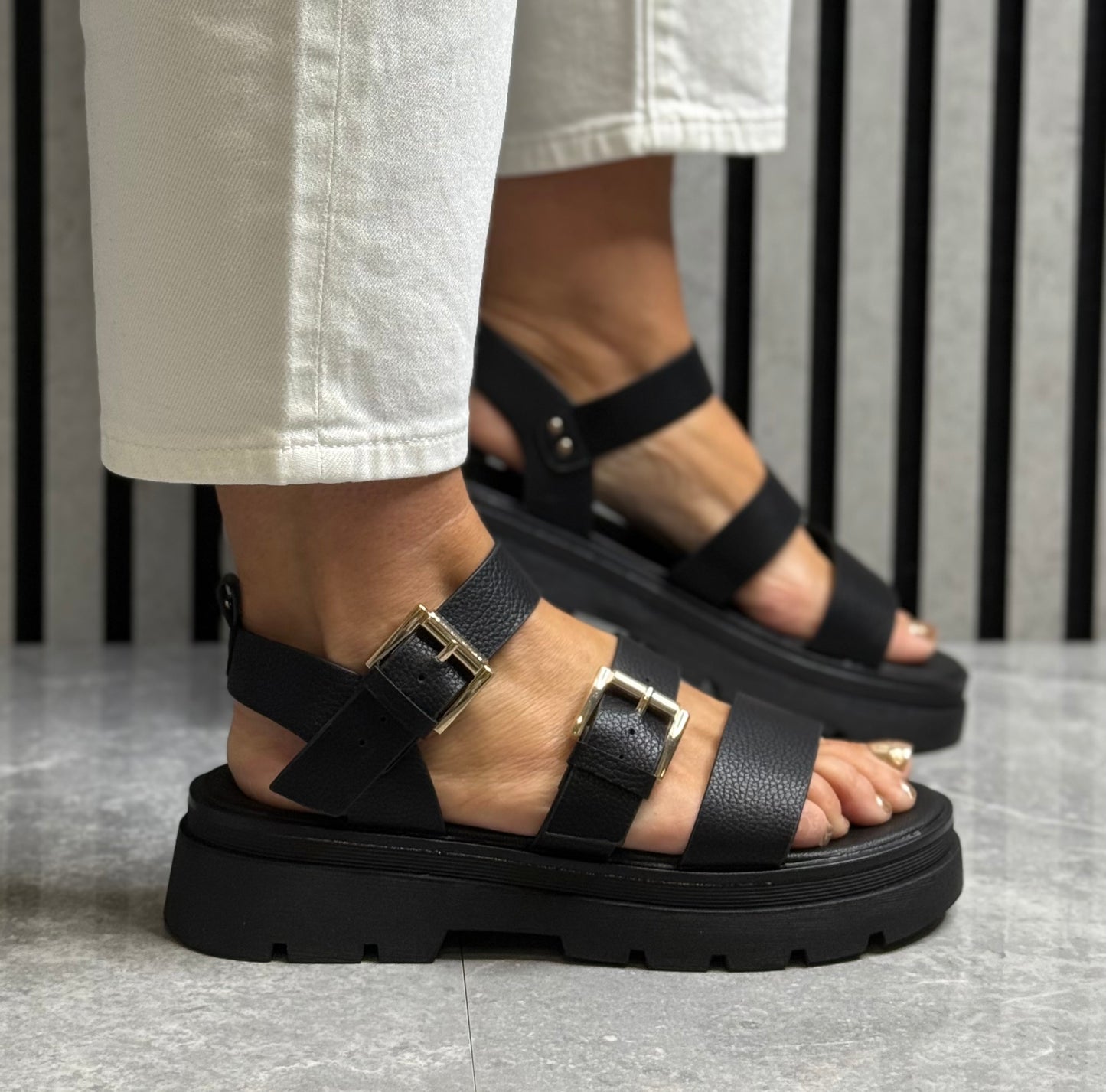 Una Healy - 'Something' Vinyl Strap Sandal