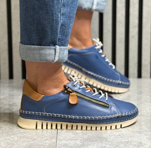 Modella - ‘Josie' Blue Casual Leather Shoe