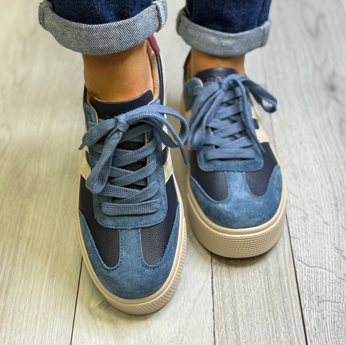 Patrizio Como - 'Cremona' Navy Combo Platform Trainer