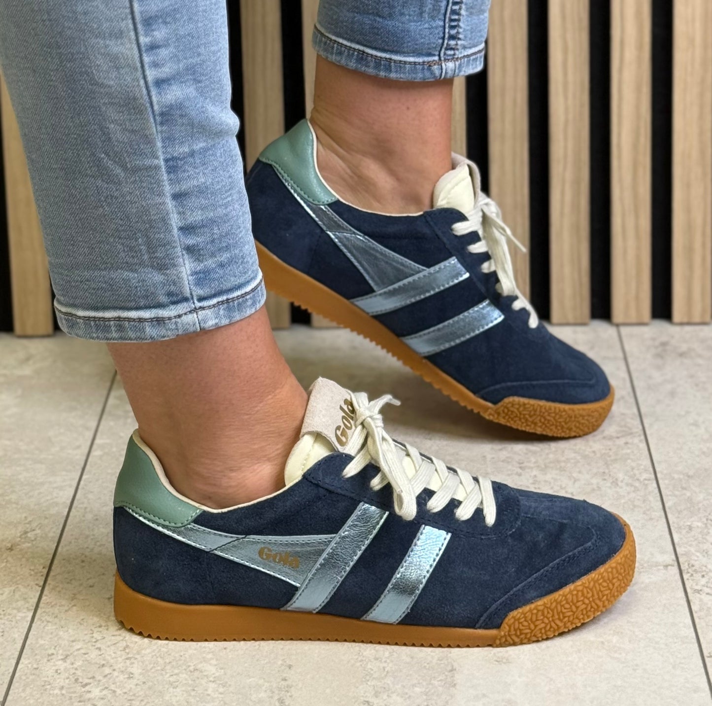 Gola - ‘Elan Glitz' Navy/Air/Green Mist Trainer