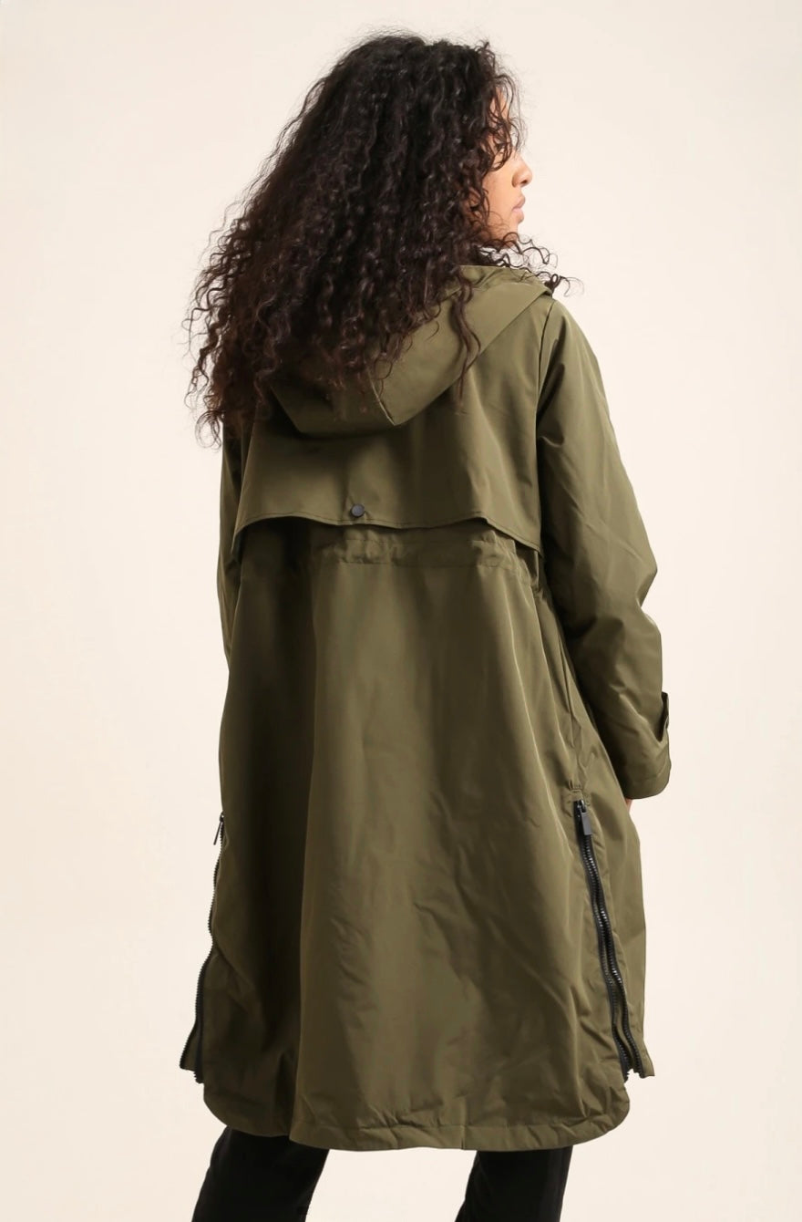 Khaki Long Raincoat
