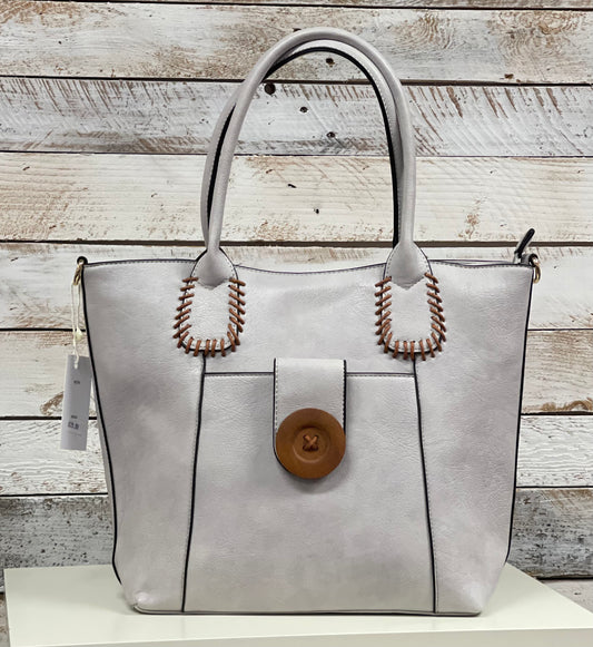 hannah k - Light Grey Button Detail Handbag