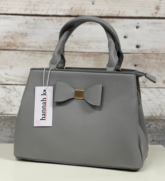 hannah k - Grey Bow Detail Handbag