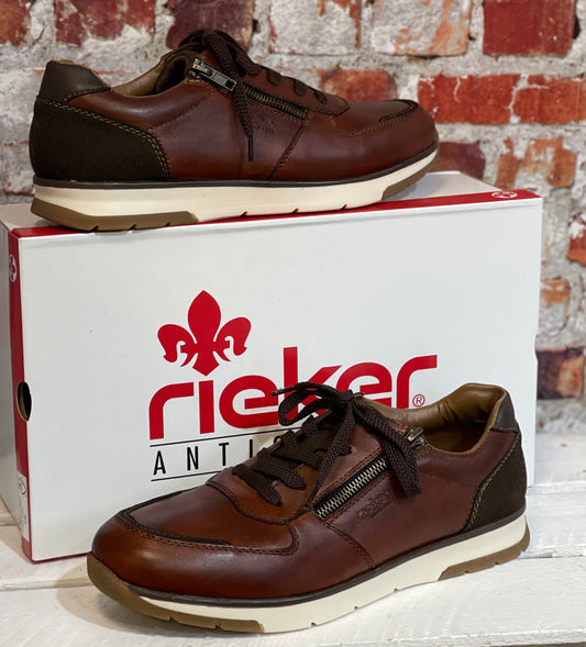 Rieker - Mens Brown Leather Trainer