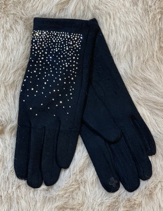 hannah k - Black Diamante Glove.