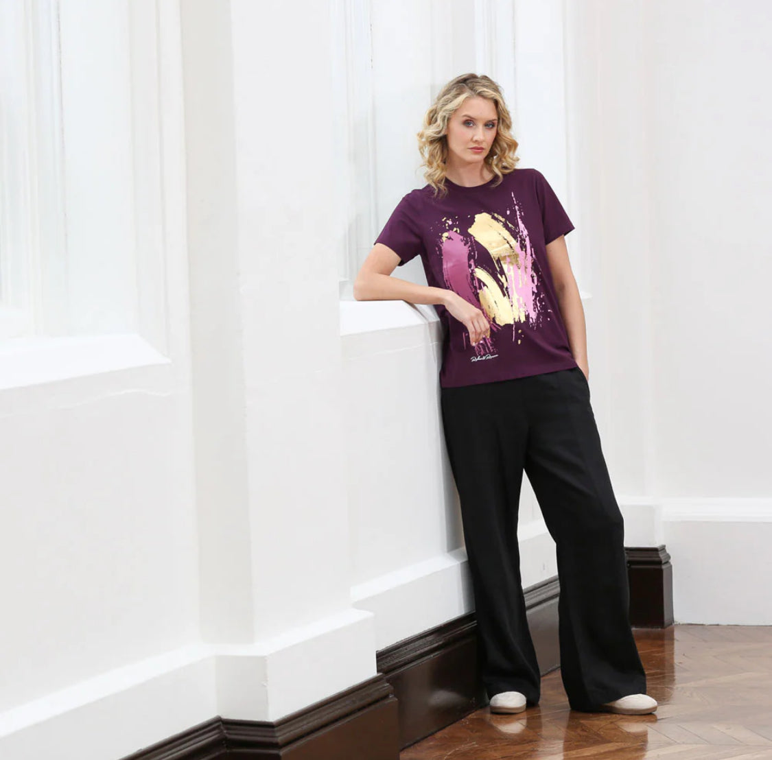 Rant & Rave - 'Elena’ Black Wide Leg Trouser