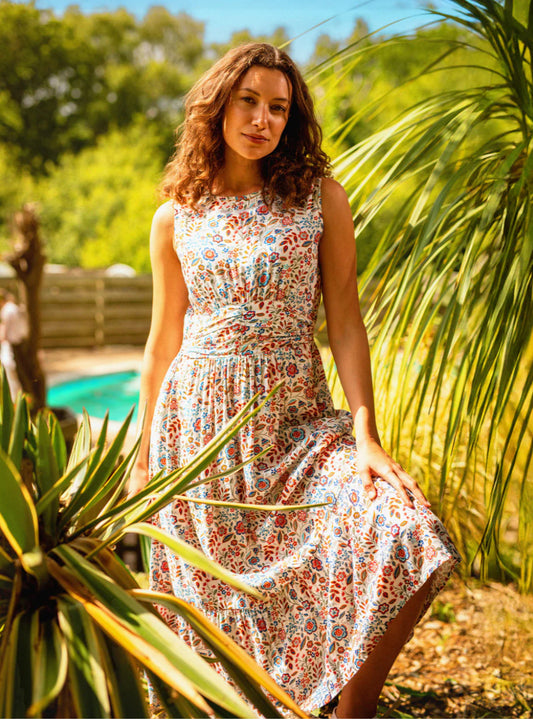 Brakeburn - Cream ‘Secret Garden’ Midi Dress