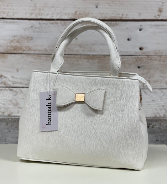 hannah k - White Bow Detail Handbag
