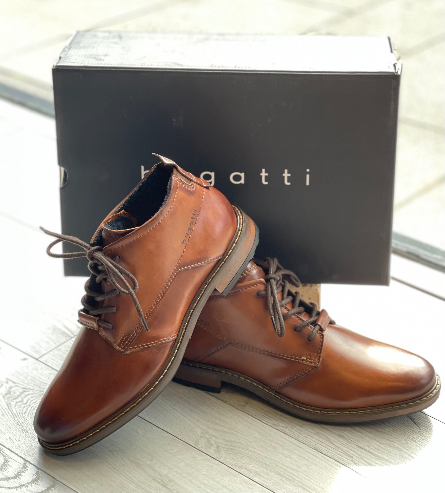 Bugatti - Cognac Laced Leather Boot