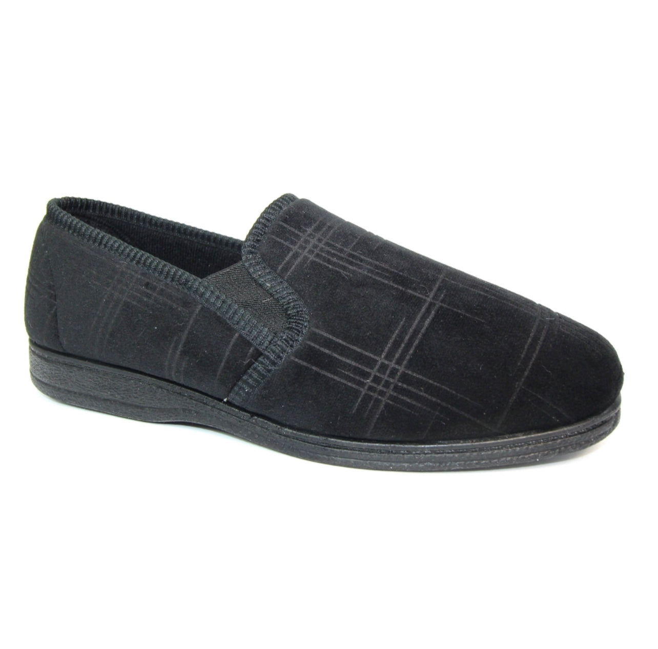 GoodYear - 'Denver' Black Striped Mens Slipper