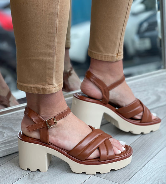 Zanni & Co - 'Zhufen One' Driftwood Block Heel Sandal