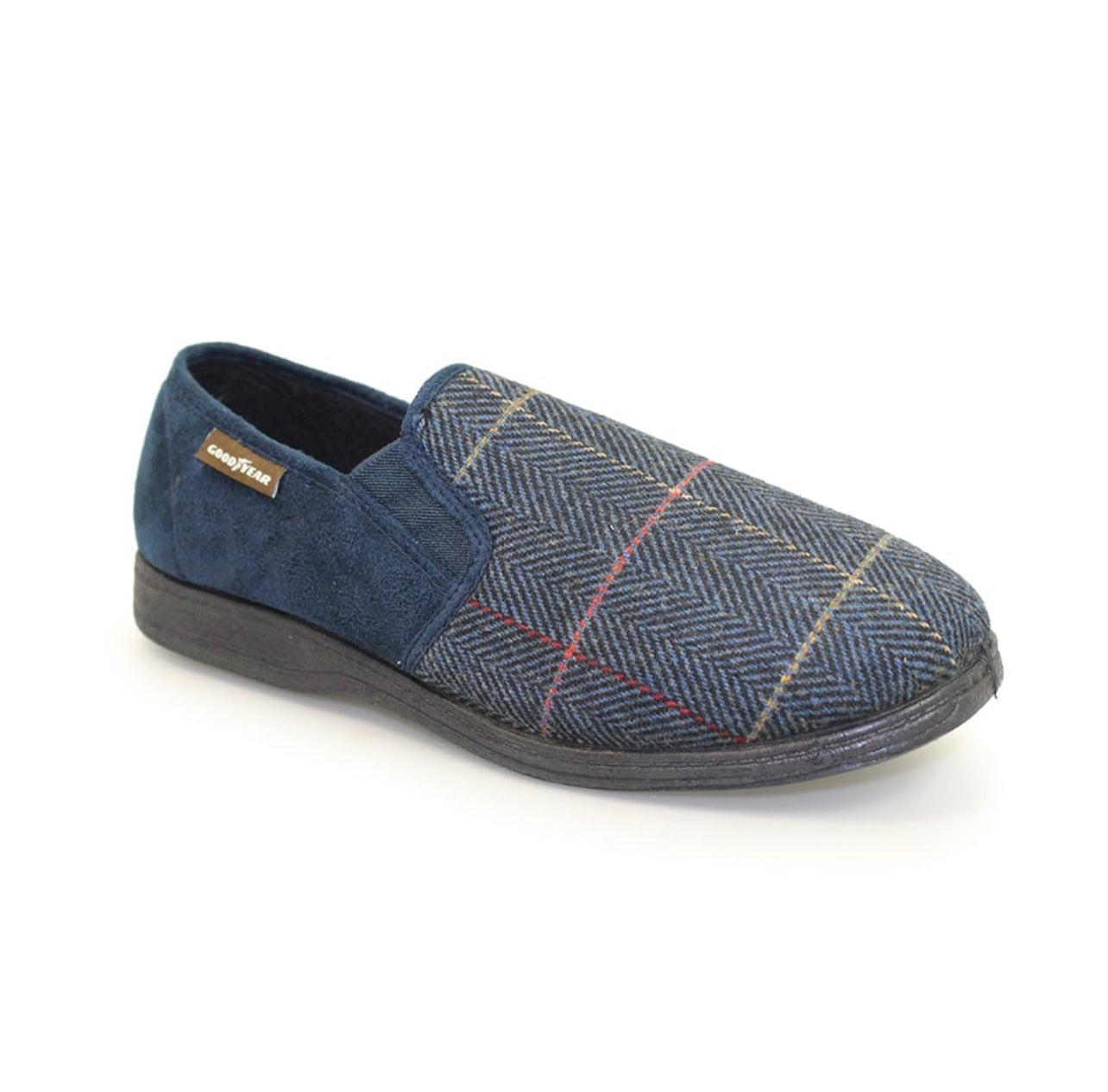 GoodYear - 'Harrison' Blue Check Mens Slipper